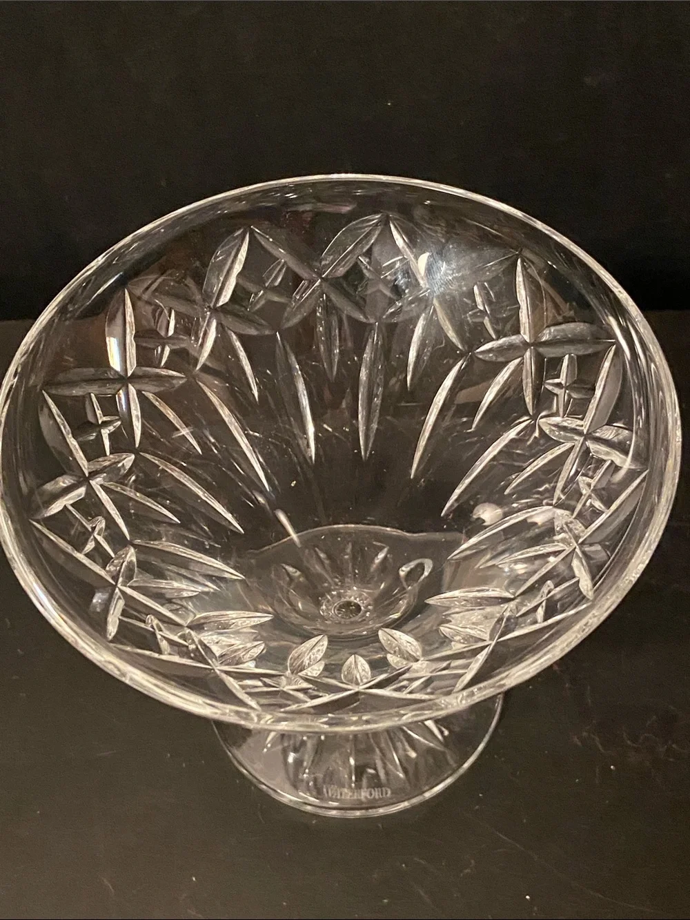 Waterford Quinn Lane Clear Cut Crystal Footed Dessert Compote Dish 5”